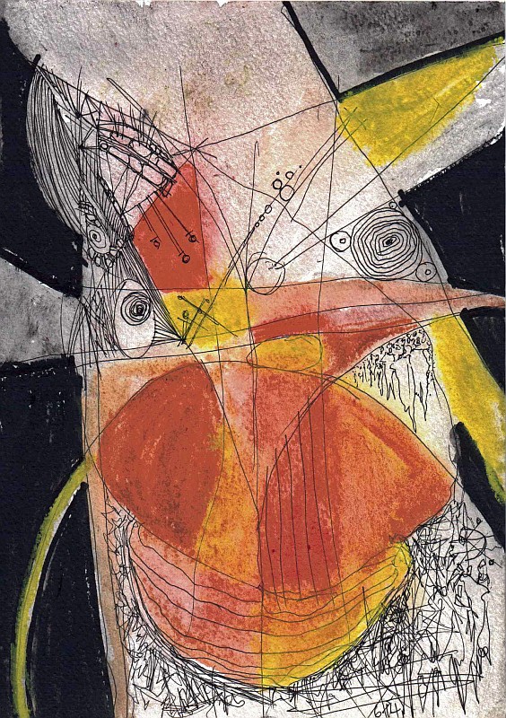 abstract, orange, yellow, figures, dream,detail