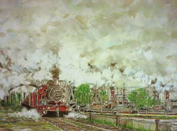 steam train, barge, sherringham, norfolk, rail,