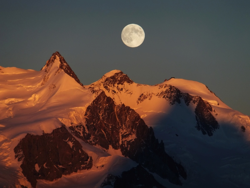 switzerland, mountains, snow, full moon, moonlight, photo, photography, photograph,