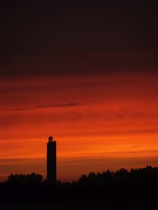 sway, sway tower, folly, lymington, sunset, red, silhouette, photo, photography, photograph